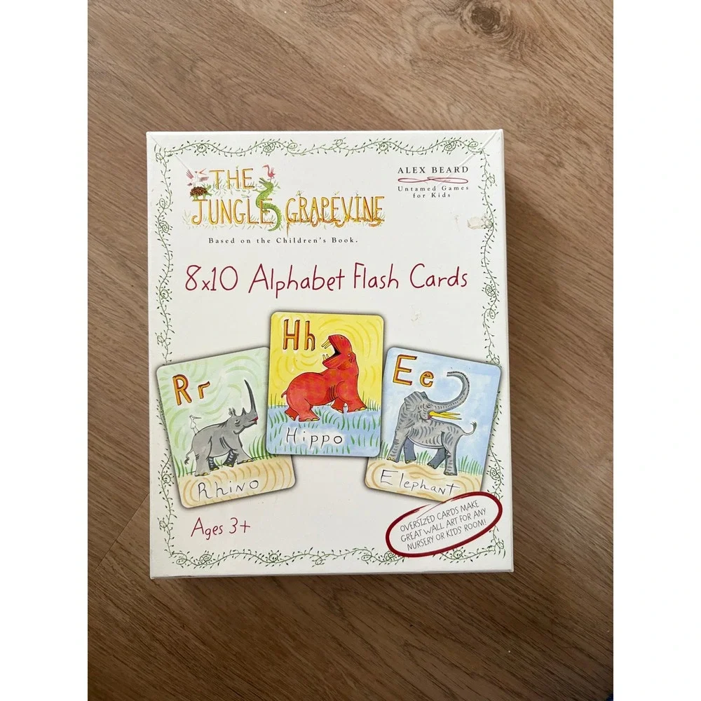 Alex Beard The Jungle Grapevine 8x10 Alphabet Flash‎ Cards Montessori Waldorf 3+